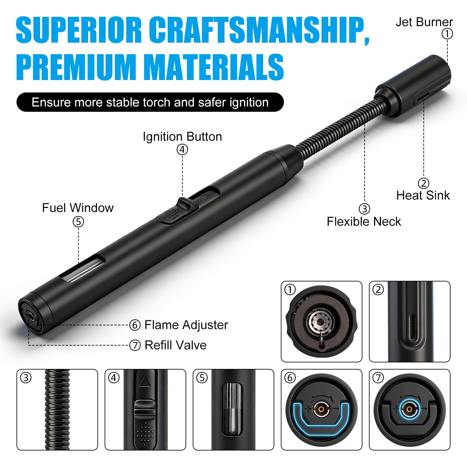 Visible fuel window on the LcFun lighter shows remaining butane at a glance.