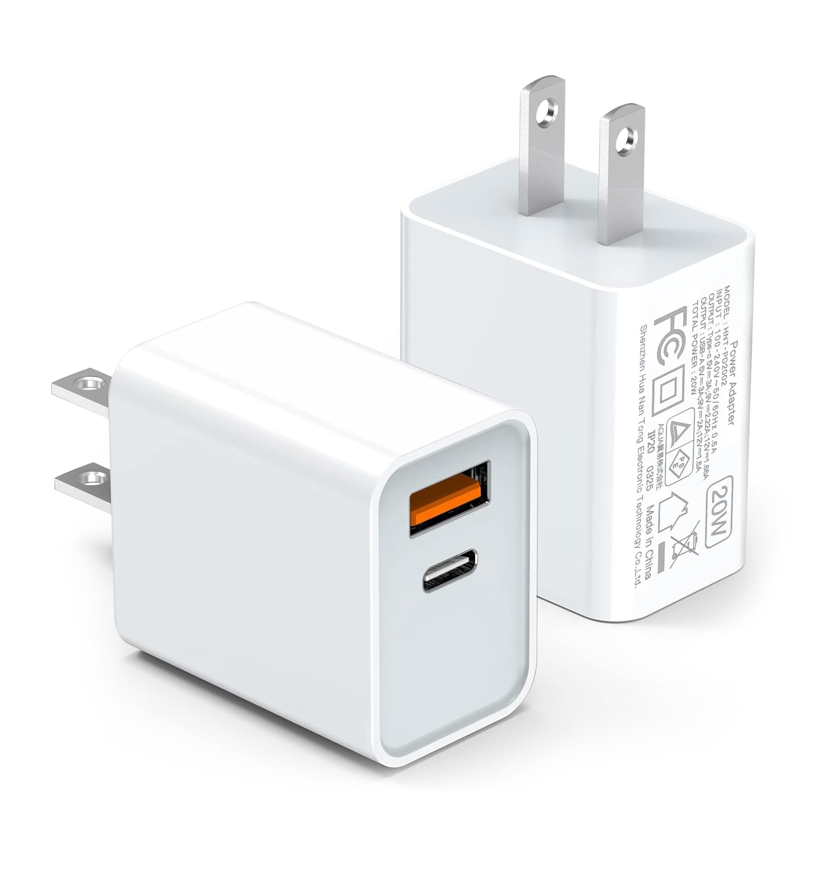 LCGENS USB-C wall charger 2-pack with dual ports for fast charging on the go.