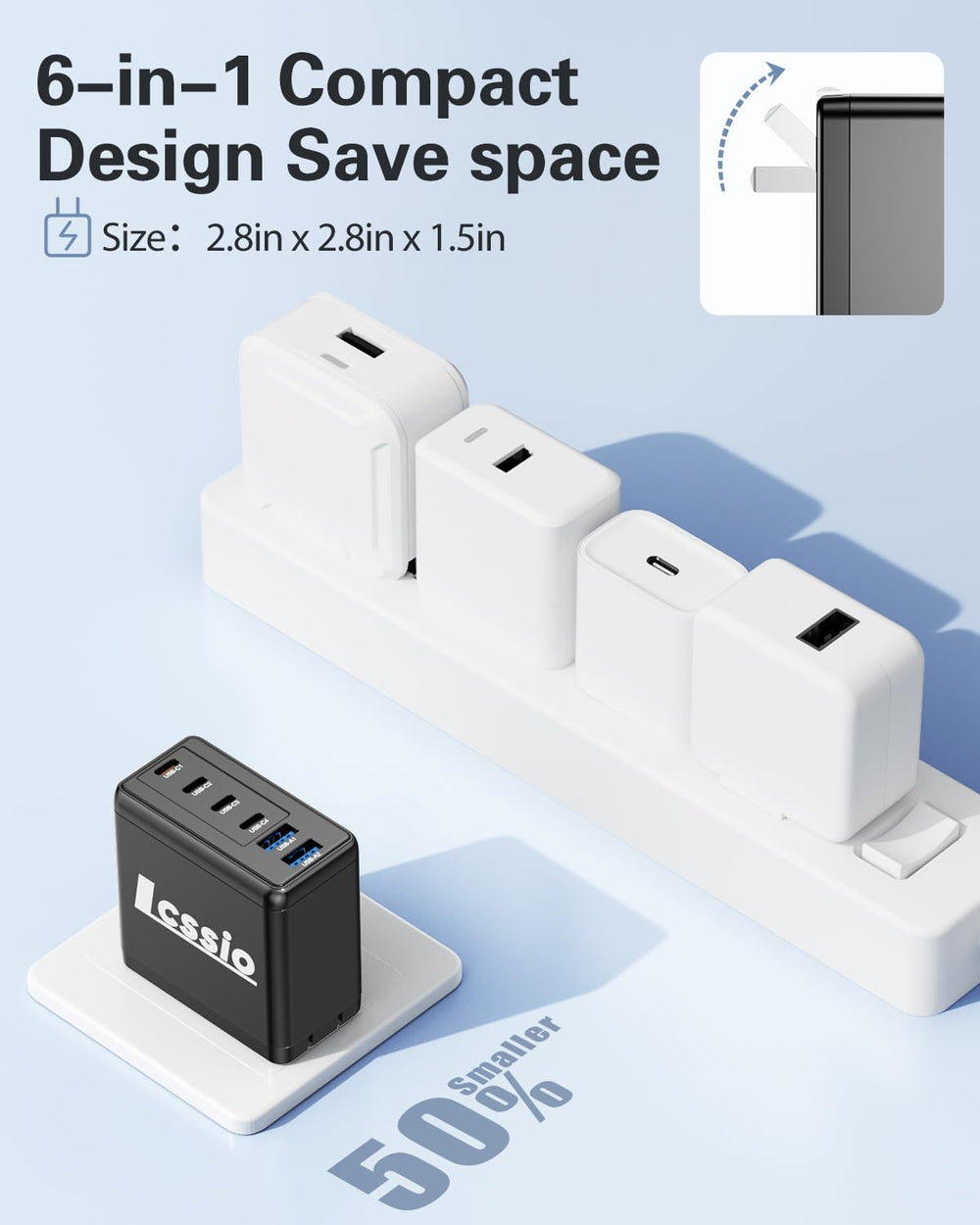 Lcssio includes four USB-C cables for immediate device charging.