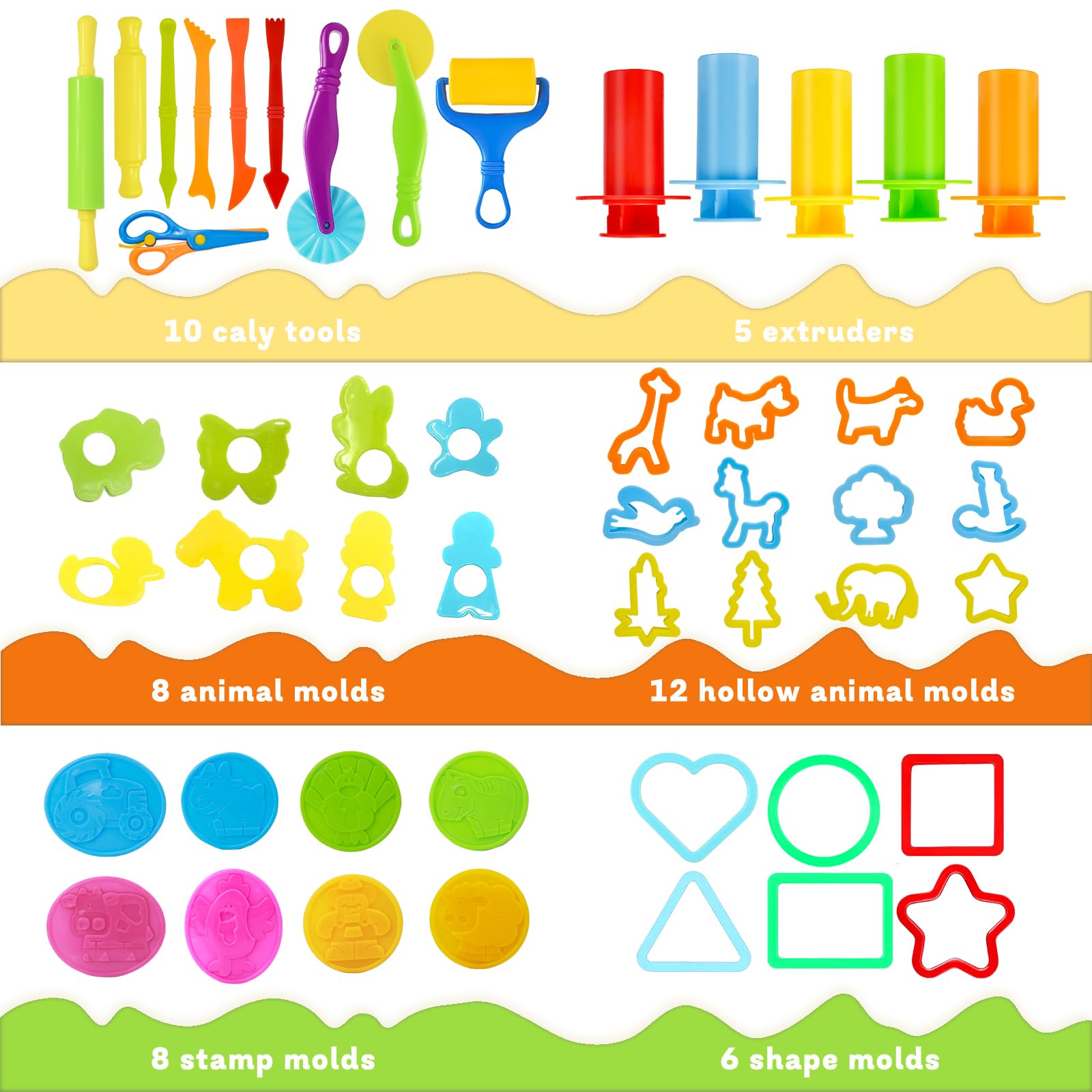 LCY WEDSHI animal molds for dough spark imagination and themed playtime