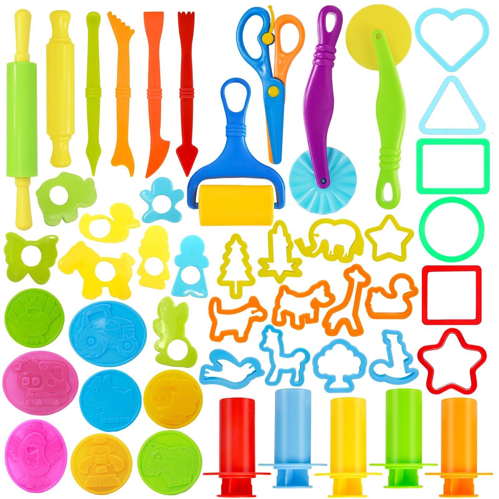LCY WEDSHI 49-pcs dough tool set for creative play and early fine motor skills