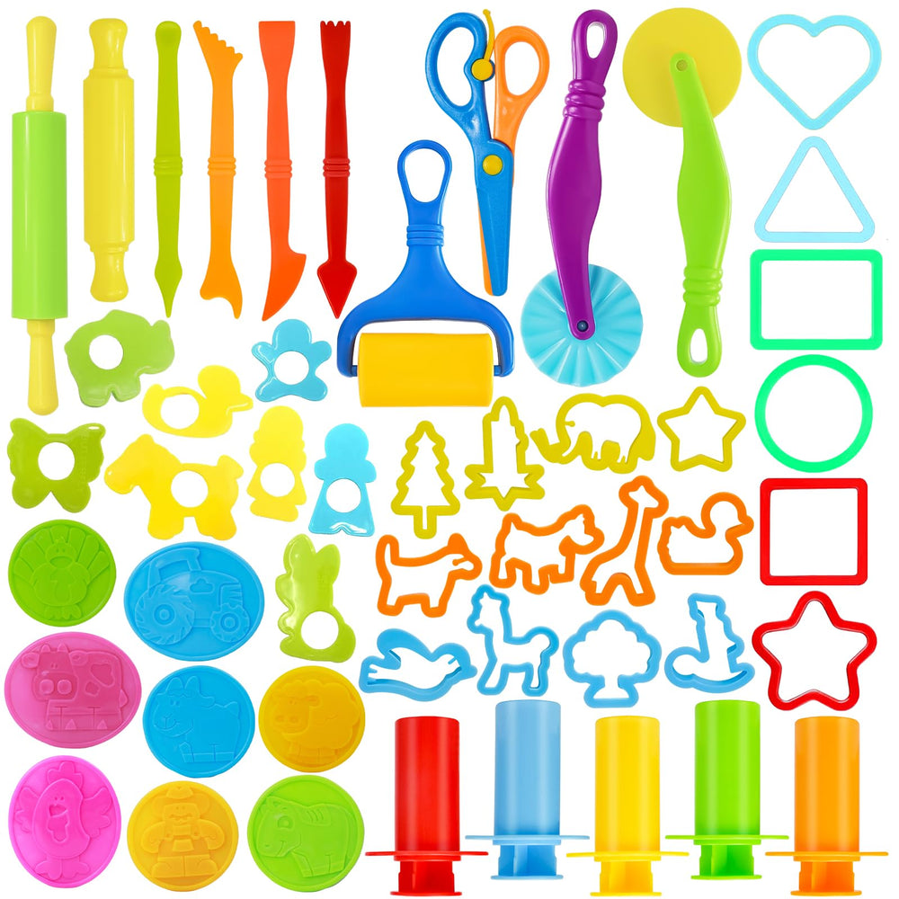 LCY WEDSHI 49-pcs dough tool set for creative play and early fine motor skills