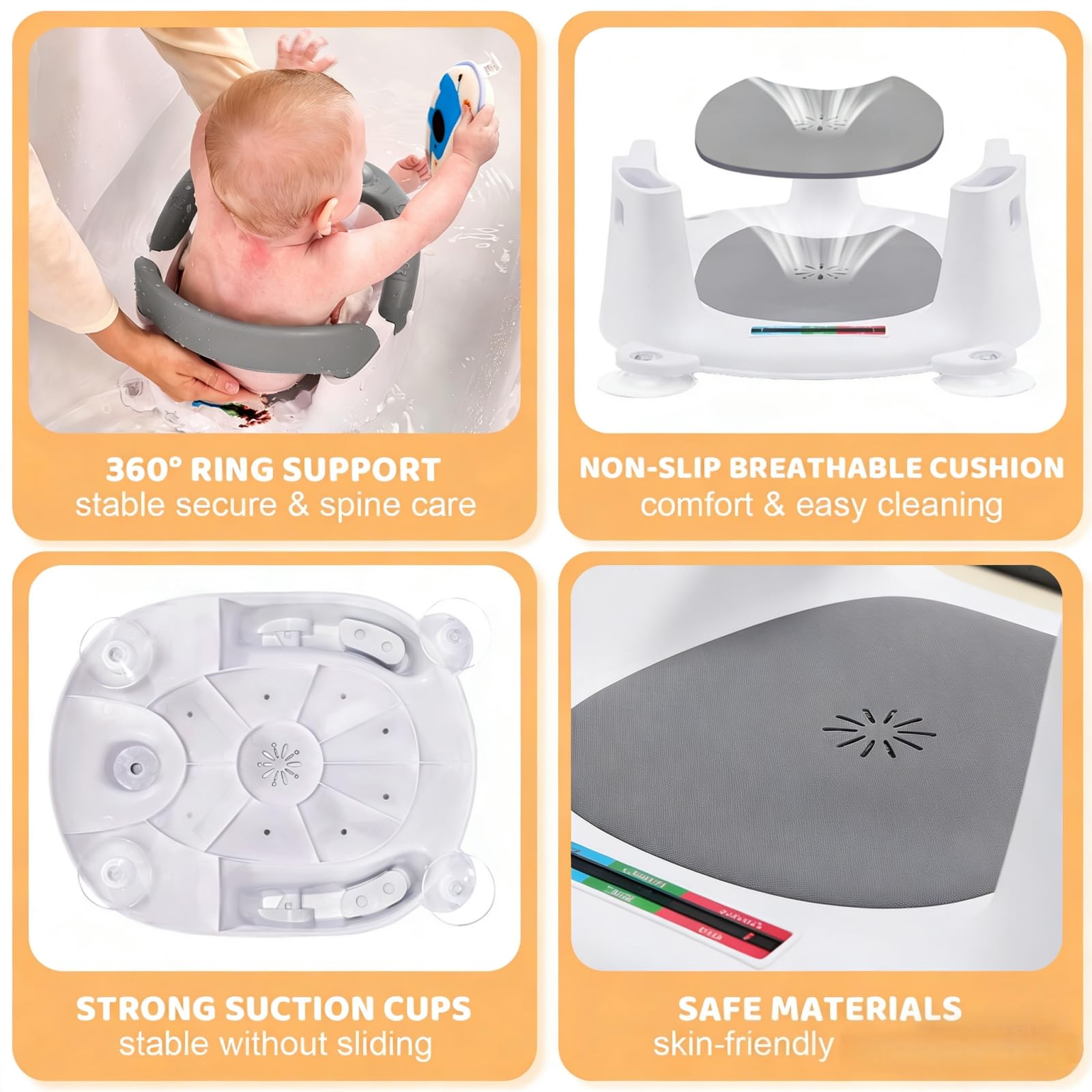 LDIIDII baby bath seat easy to install and travel-friendly.