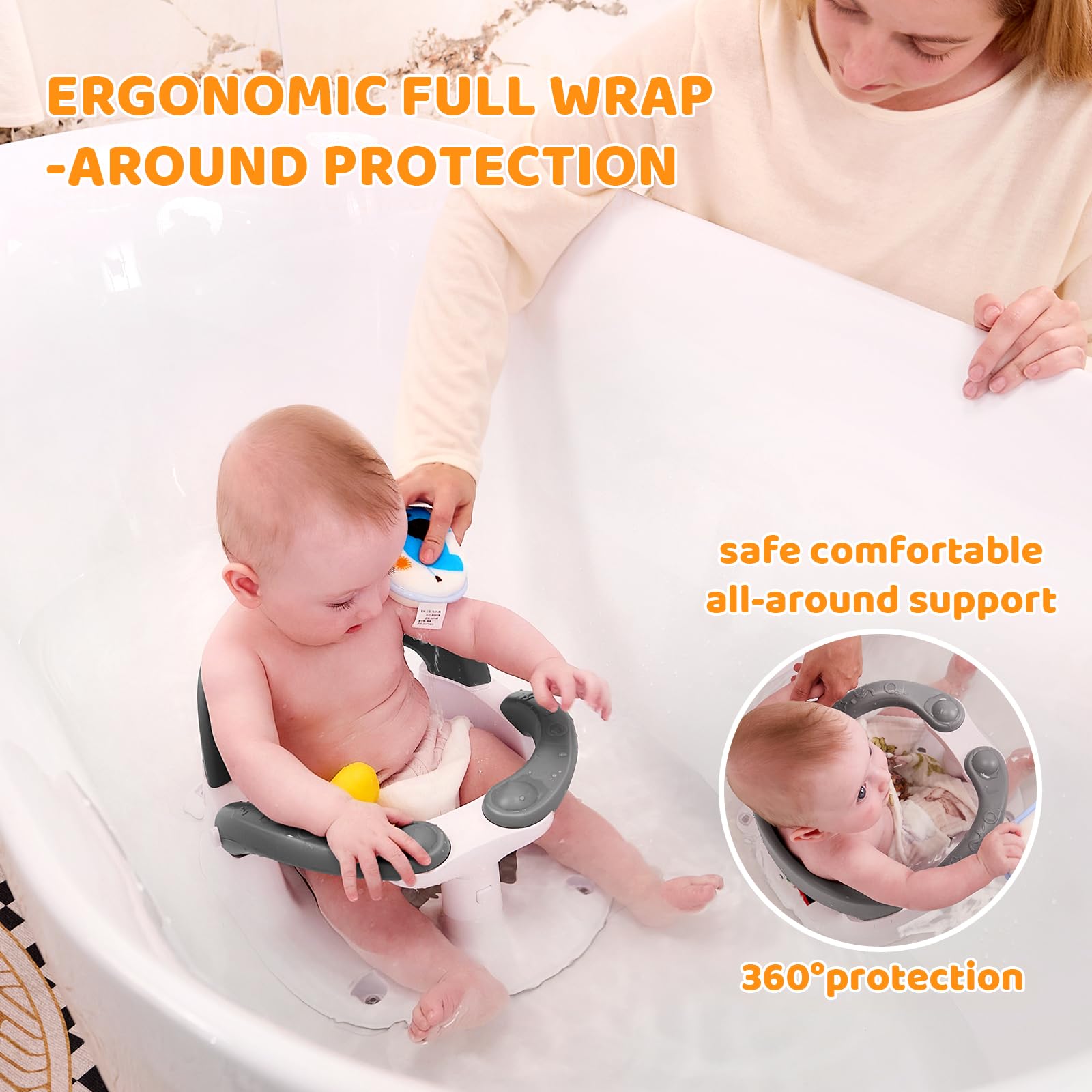 LDIIDII bath seat one-touch armrests and semi-open backrest aid easy in and out.