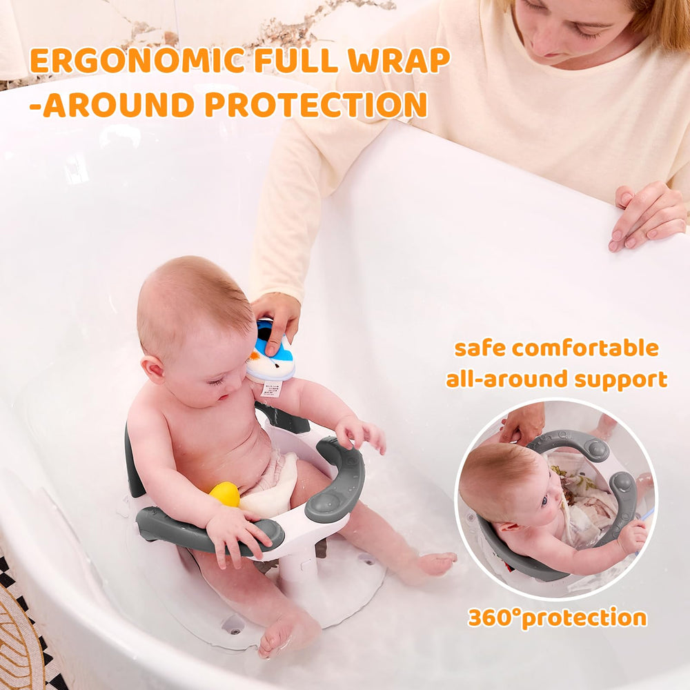LDIIDII bath seat one-touch armrests and semi-open backrest aid easy in and out.