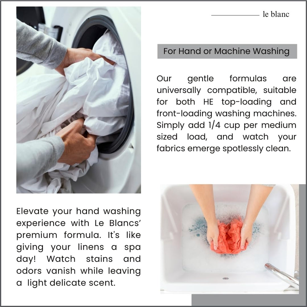 Le Blanc Original Linen Wash performs in cold water for colorfast fabrics.