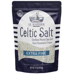 Le Marinier Celtic Salt hand harvest close-up, ideal for finishing gourmet dishes.