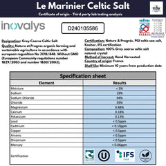 Le Marinier hand harvested ocean marshes image evokes traditional craft and minerals