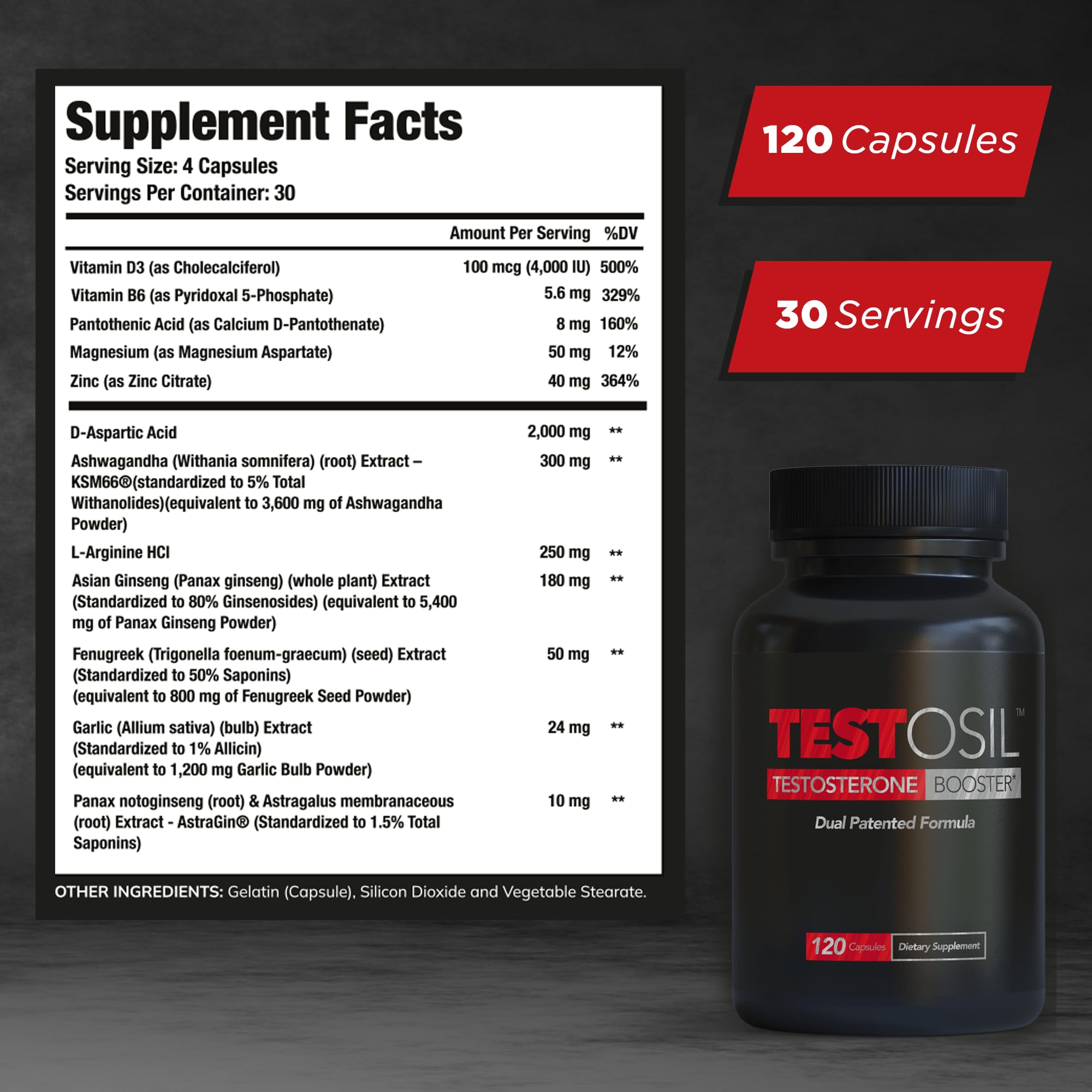 Testosil capsules on a clean surface for easy daily use.