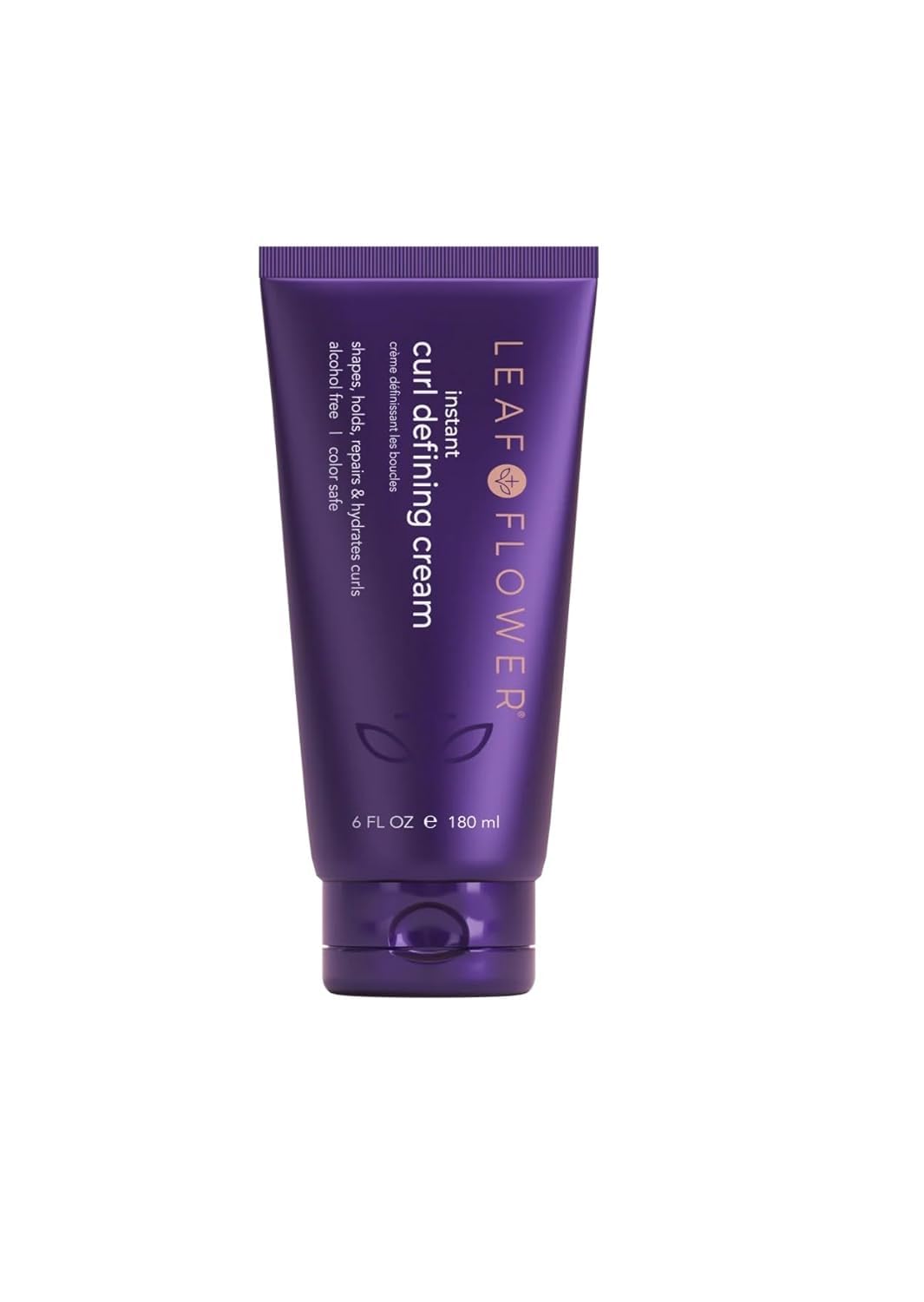Leaf & Flower Instant Curl Cream bottle highlighting alcohol-free formula for defined curls