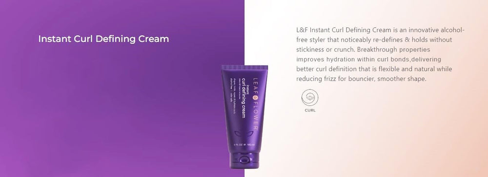 Leaf & Flower curl cream defines natural curl pattern with flexible hold