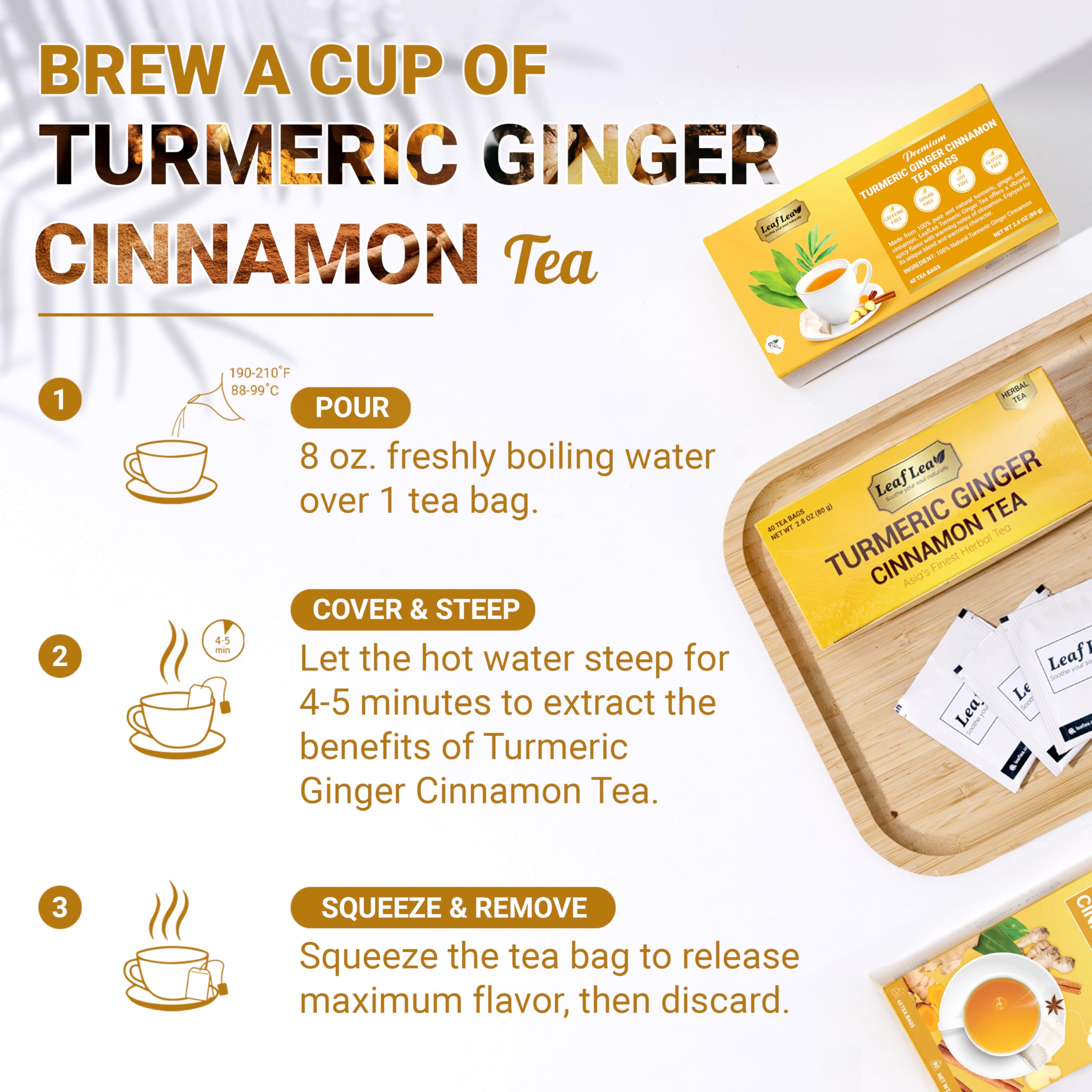 LeafLea aromatic cup with steam after steeping showcases cozy spice