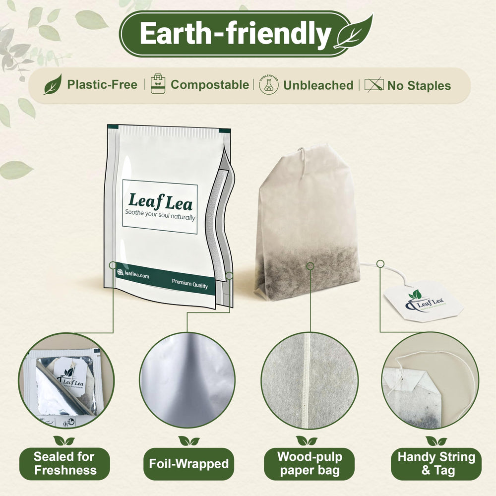 LeafLea foil-lined packaging preserves aroma for fresh flavor on the go