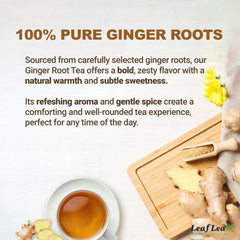 LeafLea Ginger Tea Bags steeping in a warm cup.