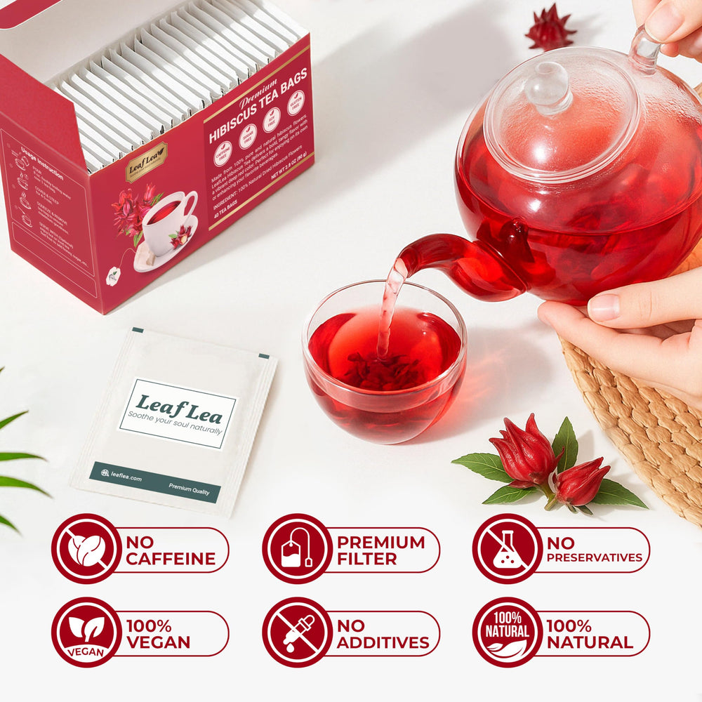 LeafLea hibiscus tea is sugar-free and caffeine-free option.