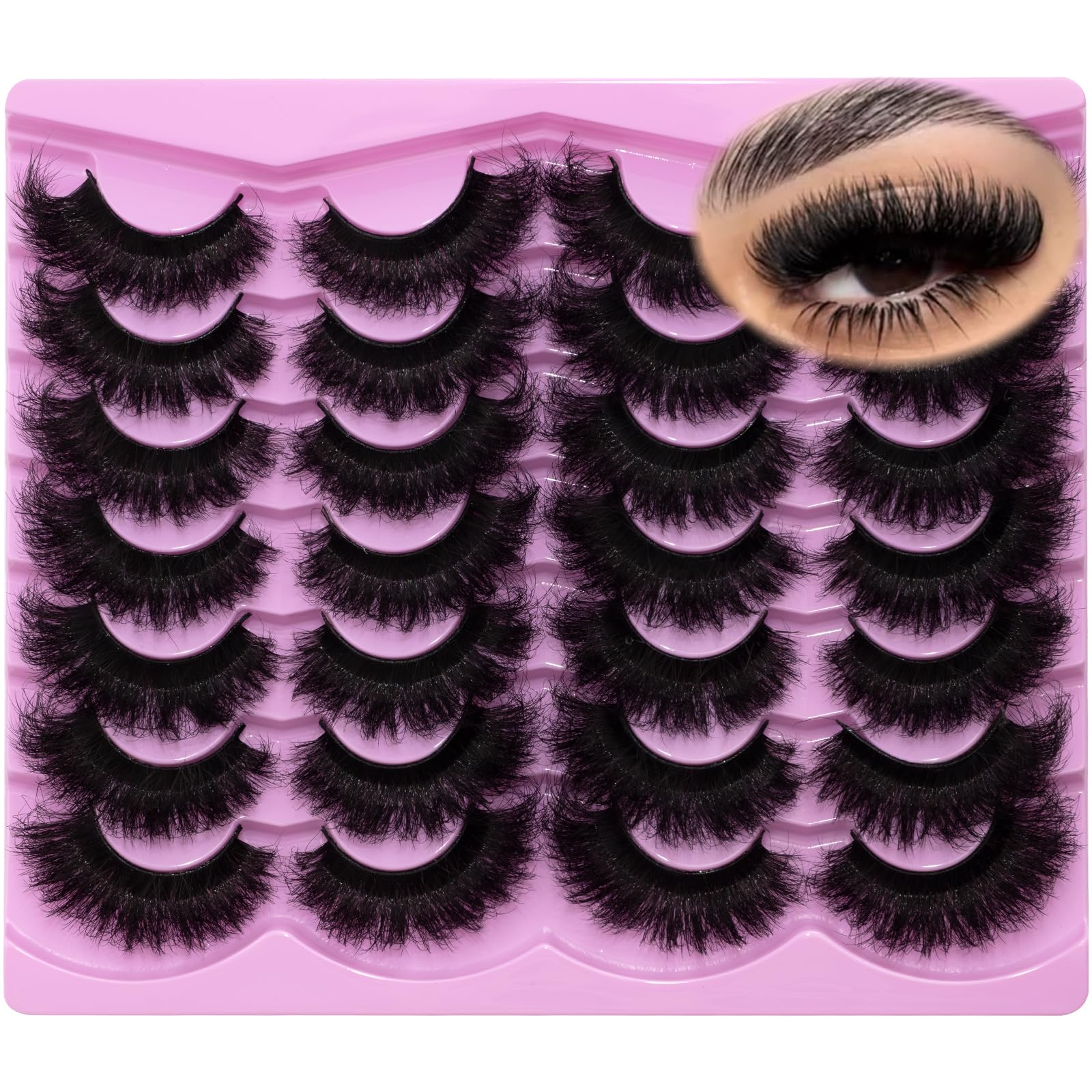 LEAFMOON Mink Lashes 20mm cat-eye for dramatic, lightweight volume.