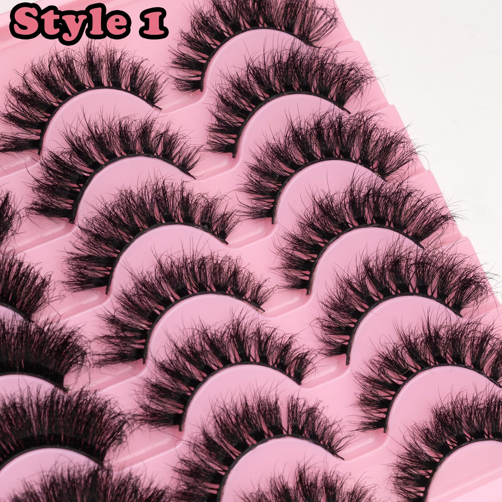 LEAFMOON Wispy Mink Lashes 14-18mm length for cat-eye drama.