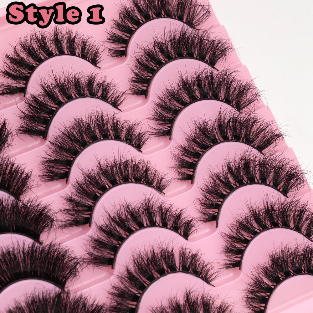 LEAFMOON Wispy Mink Lashes 14-18mm length for cat-eye drama.