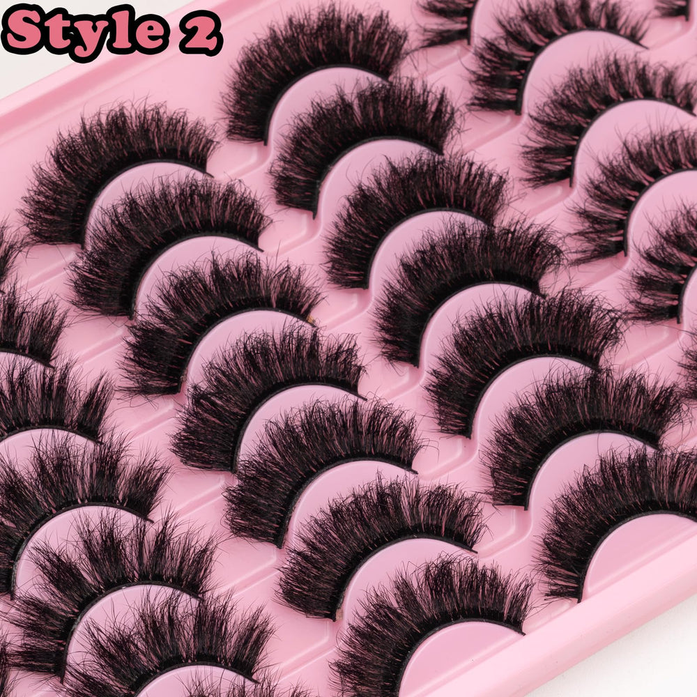 LEAFMOON Wispy Mink Lashes with 8D volume for natural flair.
