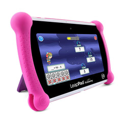 LeapFrog LeapPad Academy pink side view with stylus for drawing and writing