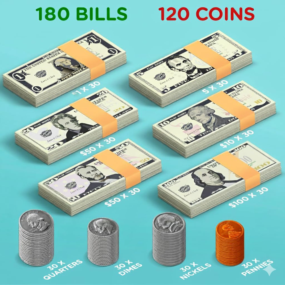Learn & Climb Play Money coins for easy counting and currency play.