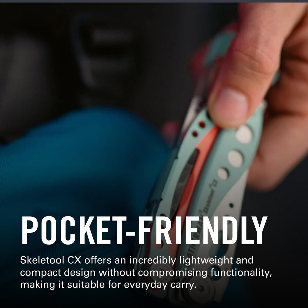 Leatherman Skeletool CX bottle opener in action outdoors
