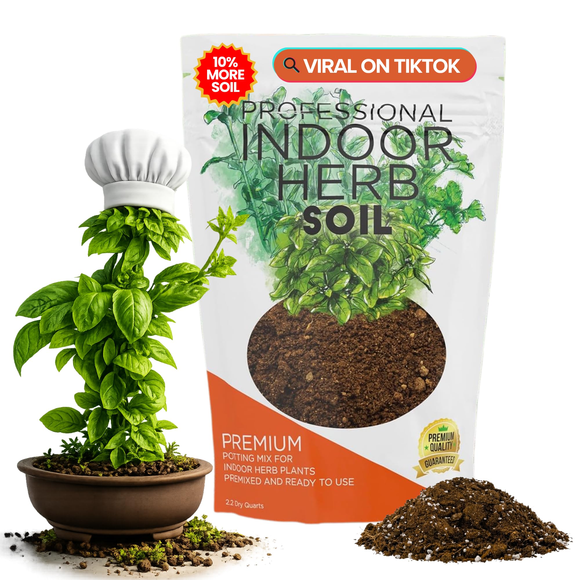 Leaves and Soul indoor herb soil bag opened, ready-to-use gardening.