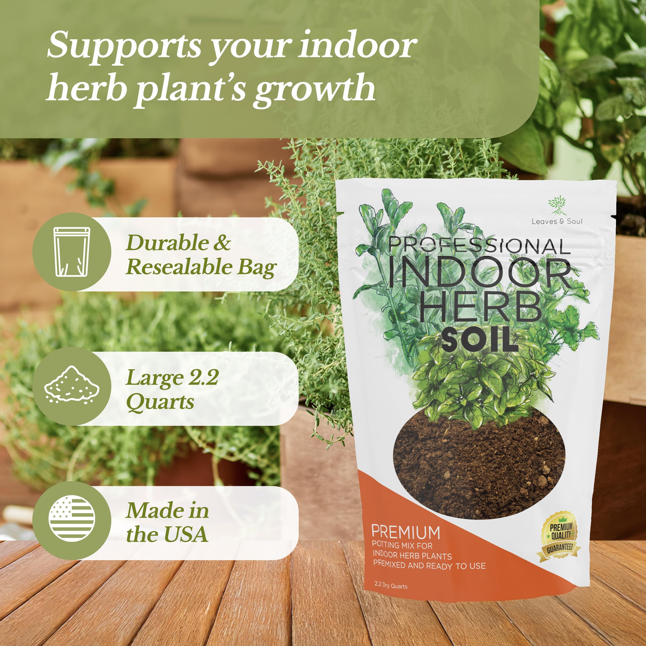 Leaves and Soul soil mix pouring to nurture even moisture.