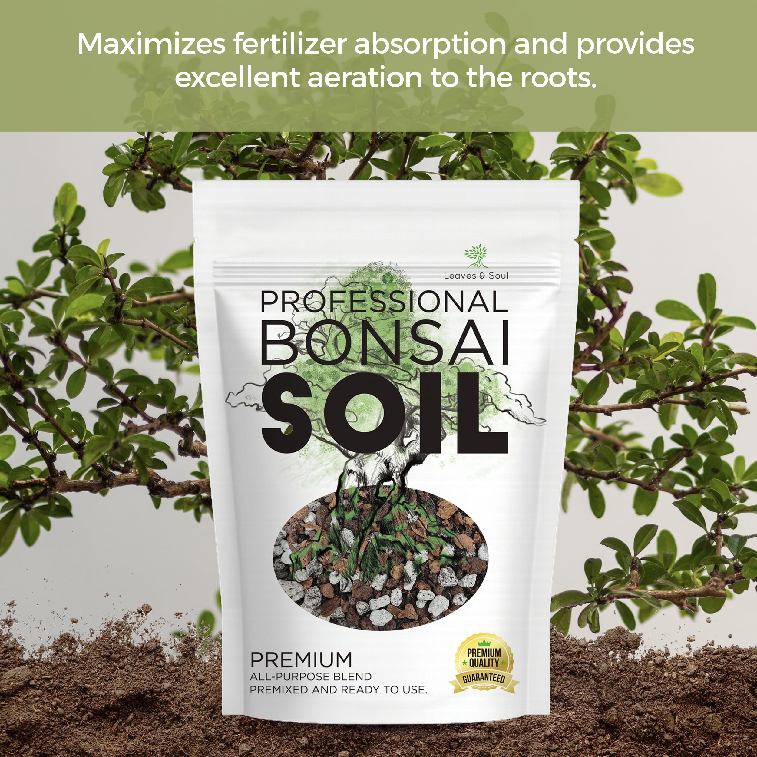 Leaves and Soul limestone pearock texture promotes robust drainage and even water distribution.