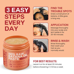 Lebanta Batana Oil on hair delivers natural shine and frizz control.