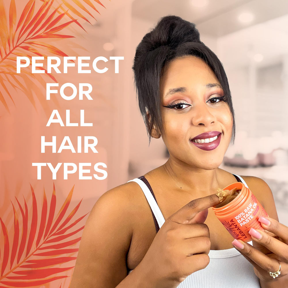 Lebanta Batana Oil on dry hair demonstrates restoration and softness.