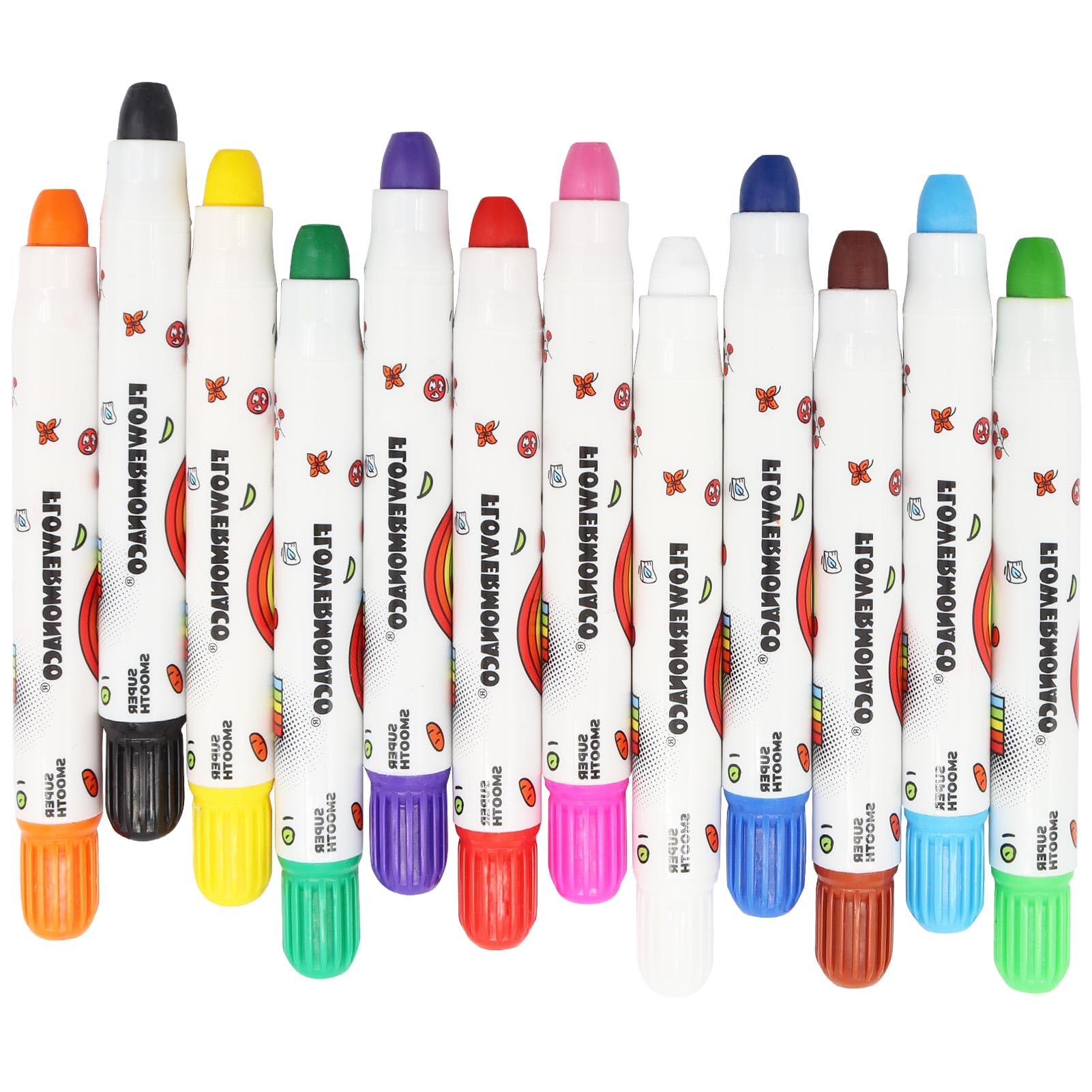 Non-toxic satin-smooth crayons ideal for young children to color confidently.