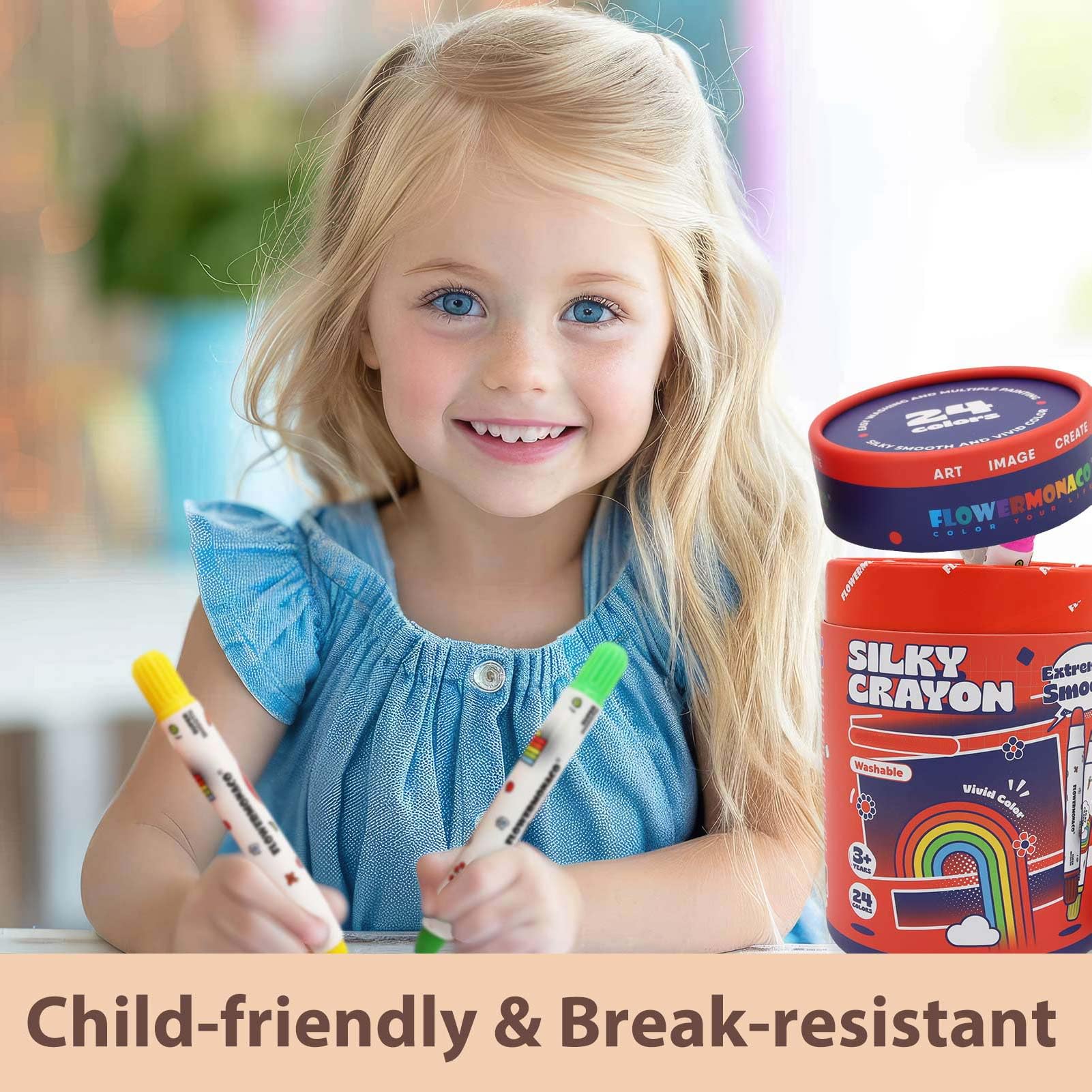 Lebze crayons wash away easily with soap and water.