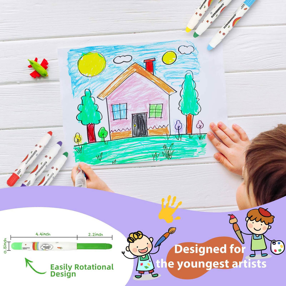 Lebze jumbo crayon tips close-up for easy grip by little hands.