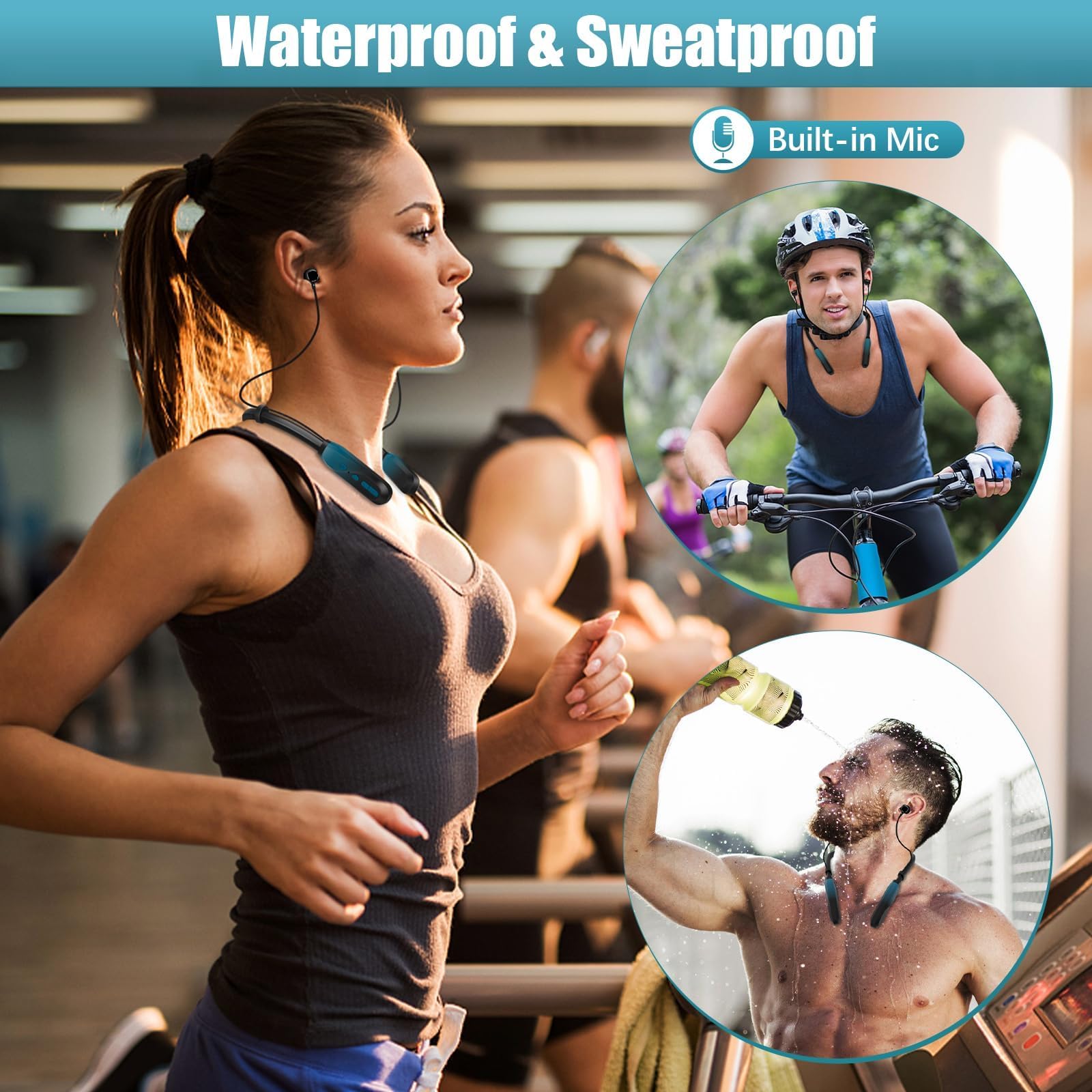 Lecefty neckband headset ideal for sports and gym sessions.