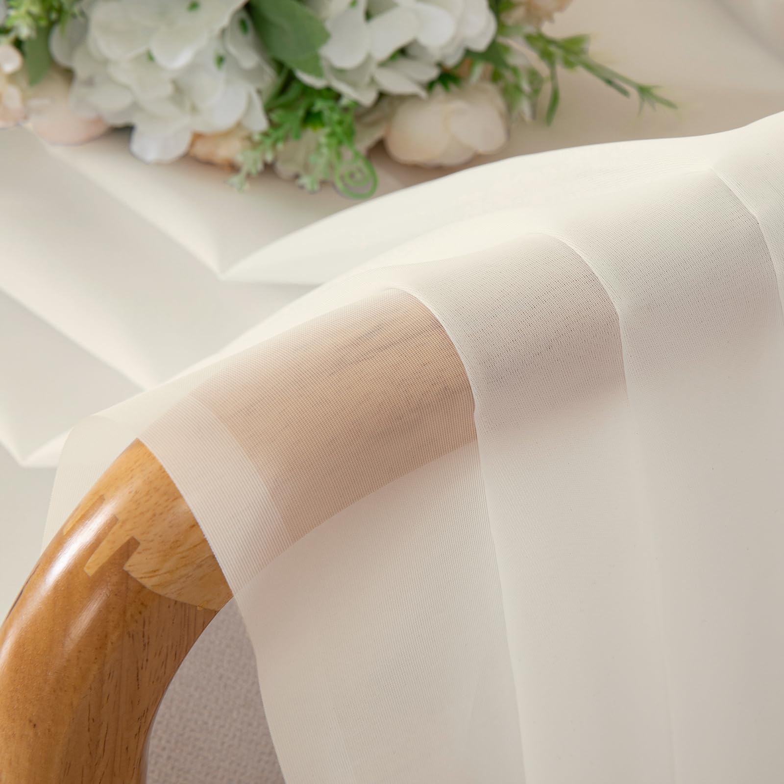Lecloud Cream Sheer Curtains nursery-friendly airy drape for soft light