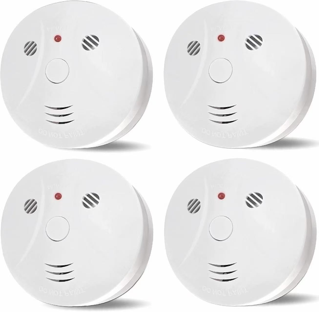 Lecoolife 4-pack smoke and CO detectors, battery-powered for reliable home safety.