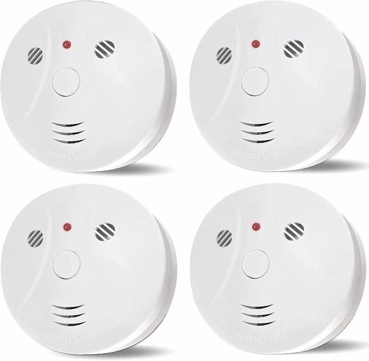 Lecoolife 4-pack smoke and CO detectors, battery-powered for reliable home safety.