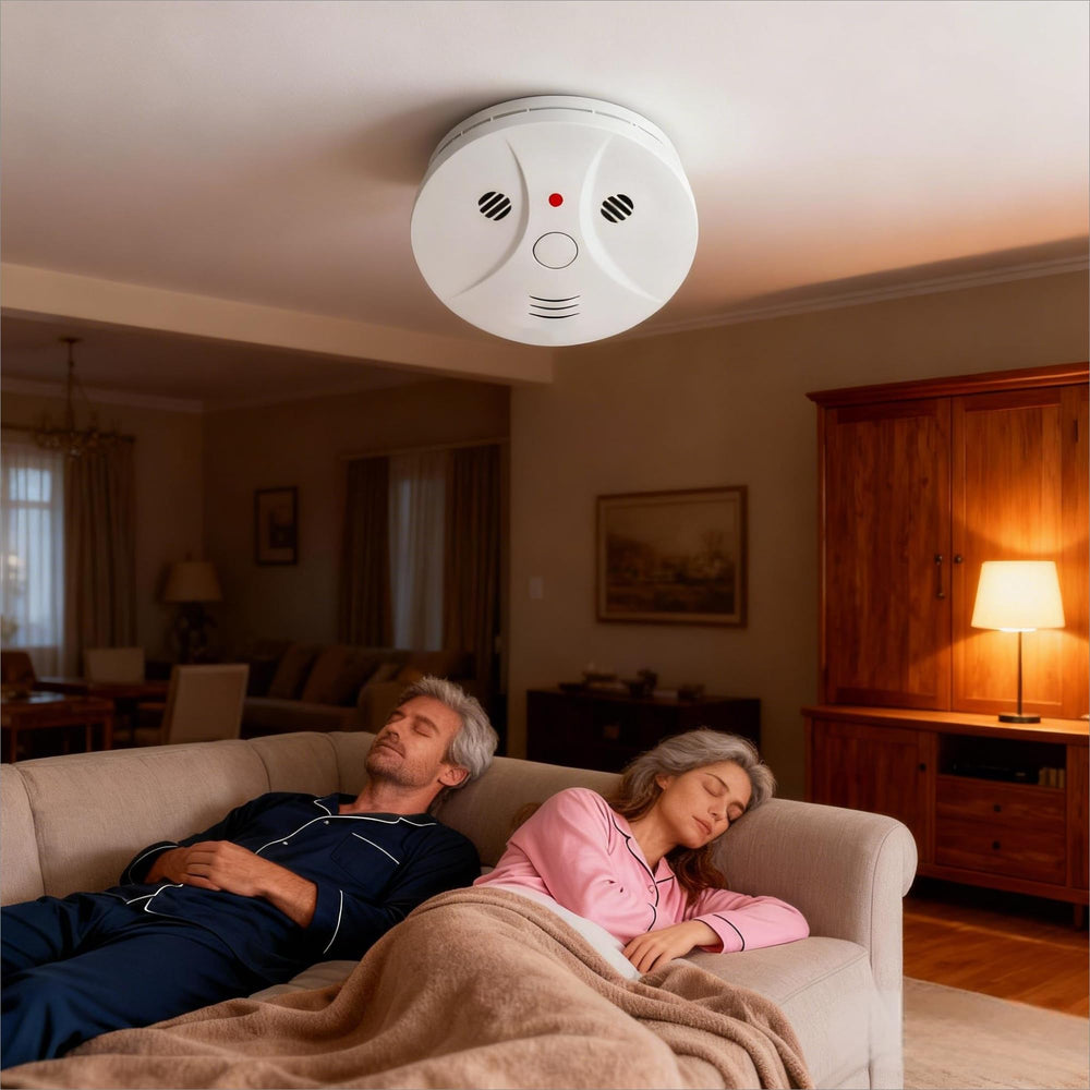 Lecoolife smoke detector showcasing photoelectric sensor for early smoldering fire detection.