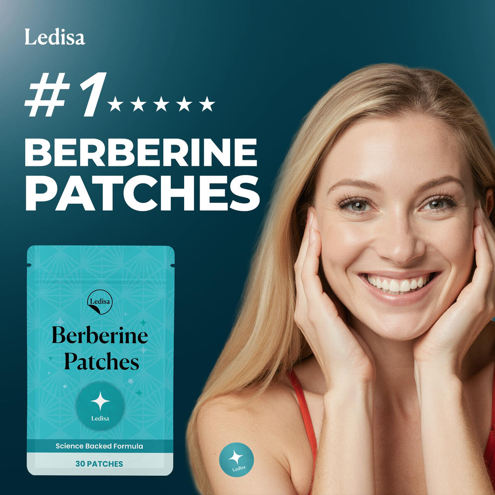 Ledisa Berberine Patch on skin demonstrates simple application for convenient daily use.