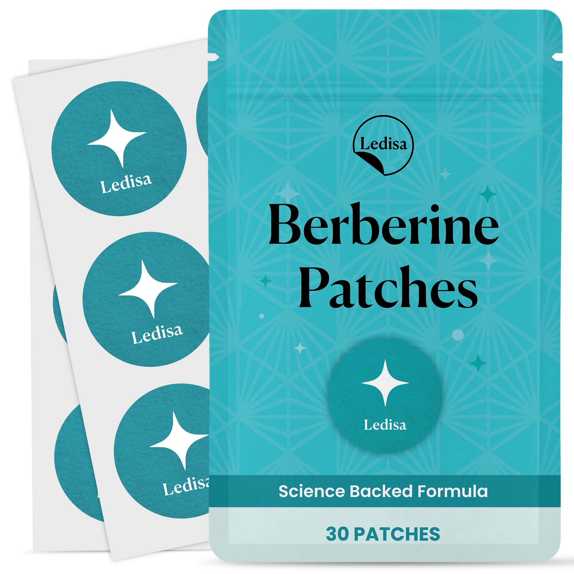 Ledisa Berberine Patch pack front shows packaging for easy reference and natural ingredients.