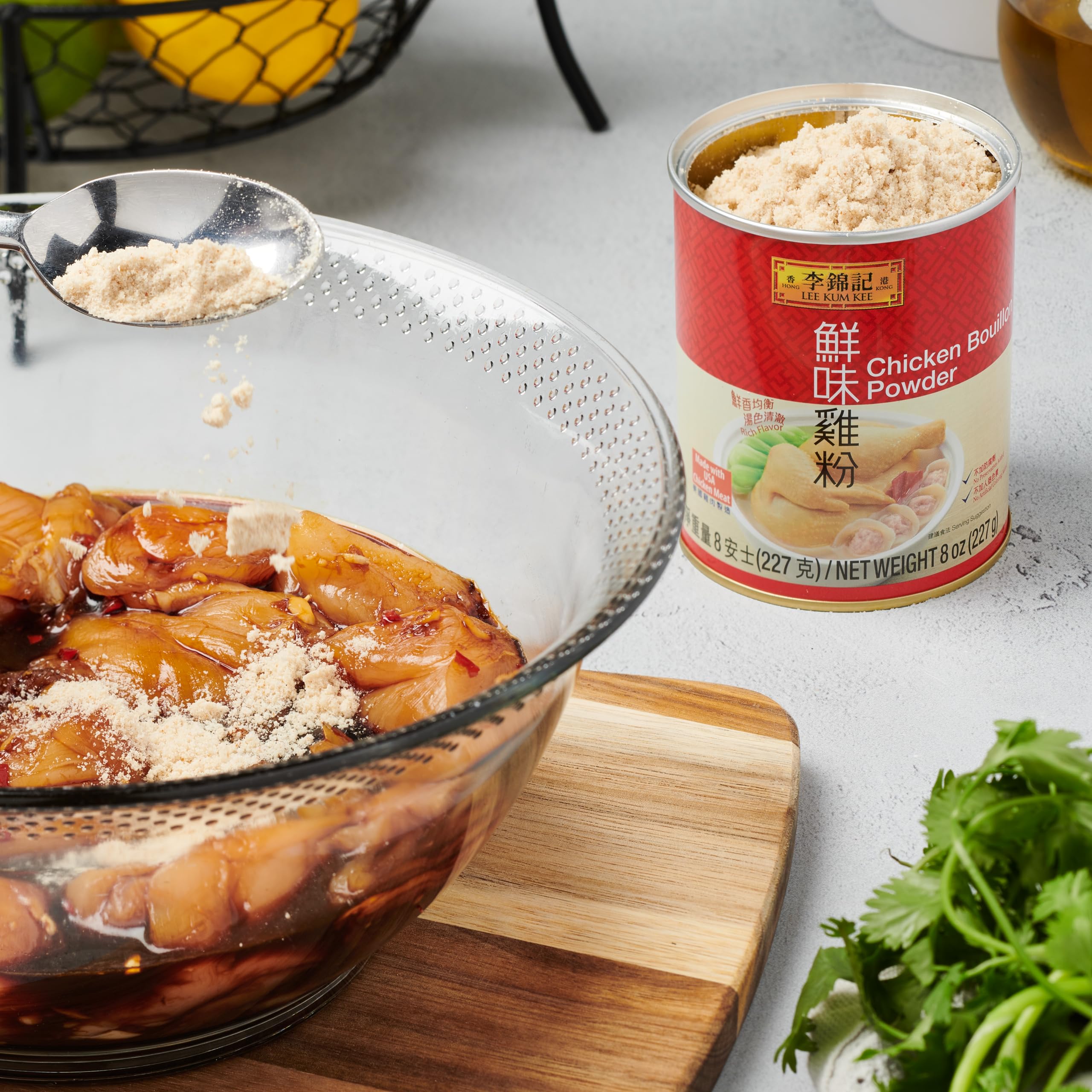 Lee Kum Kee USA-raised chicken bouillon powder for premium taste