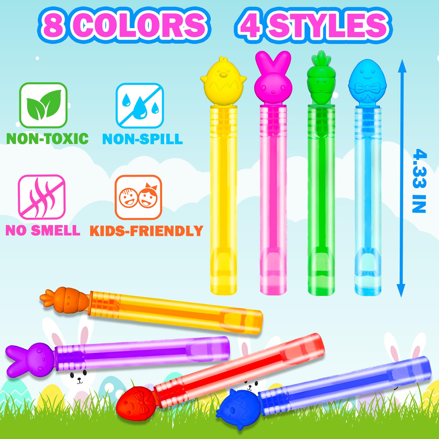 Leetous Easter bubbles egg wand for egg hunts and colorful parties.