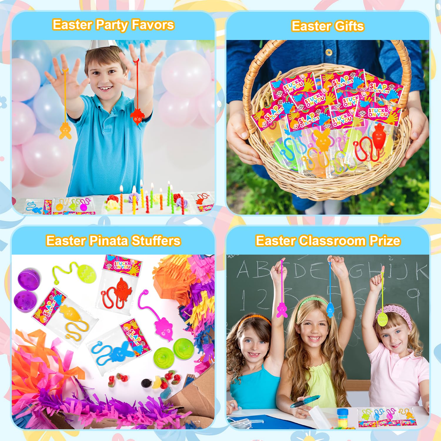 Leetous sticky hands in action during egg hunt activities