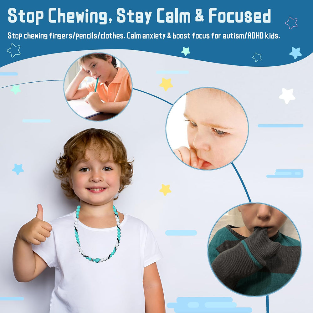 LeeYean chewy necklace worn as bracelet or necklace for portable stimulation