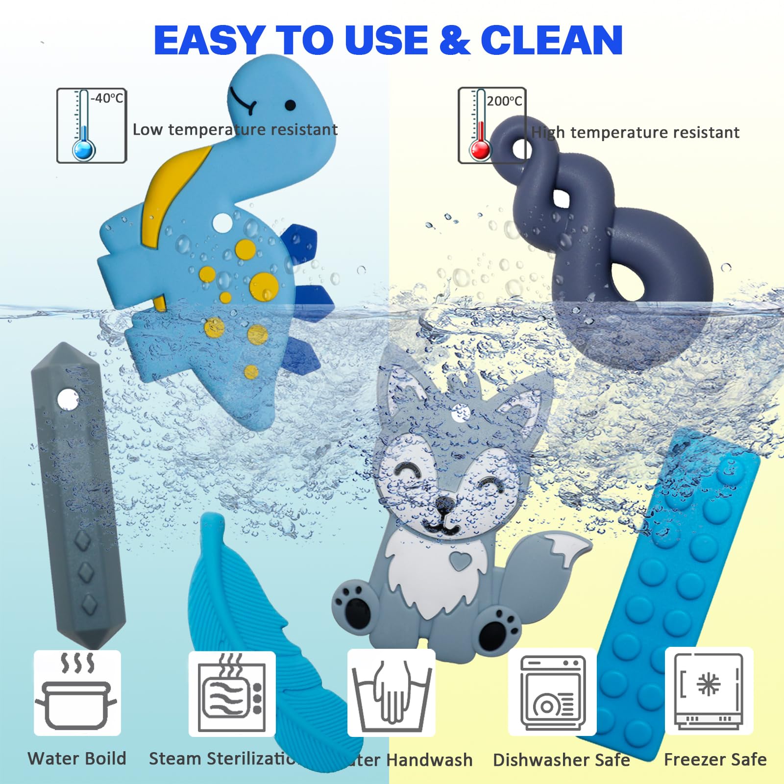 LeeYean sensory twist chew necklace features flexible material for dental relief.