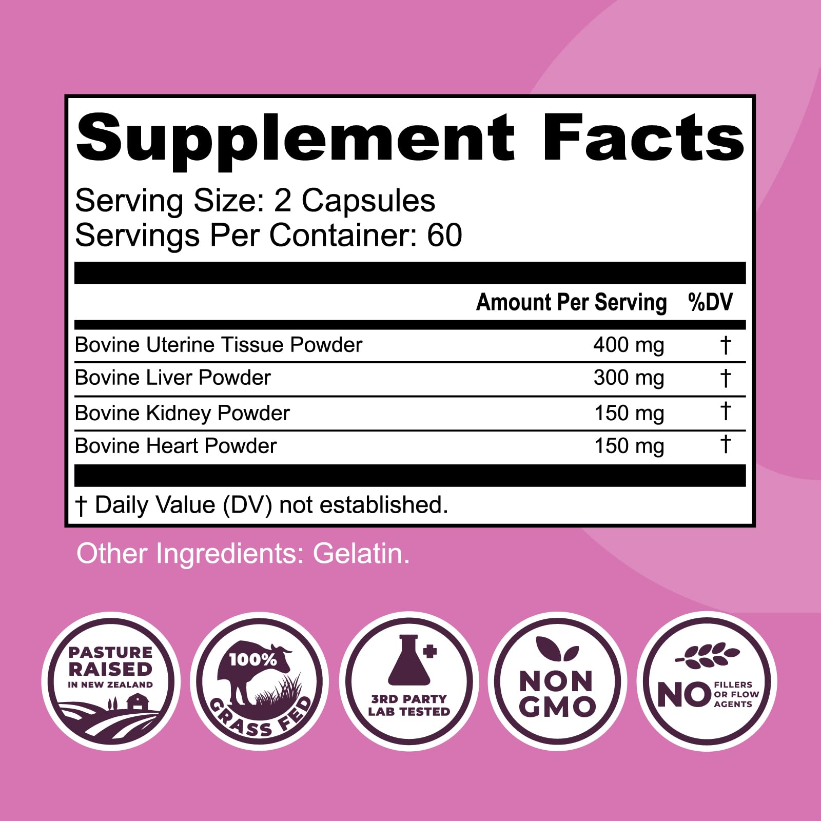 Left Coast Performance Beef Organ Supplement packaging closeup shows third-party lab testing for quality.