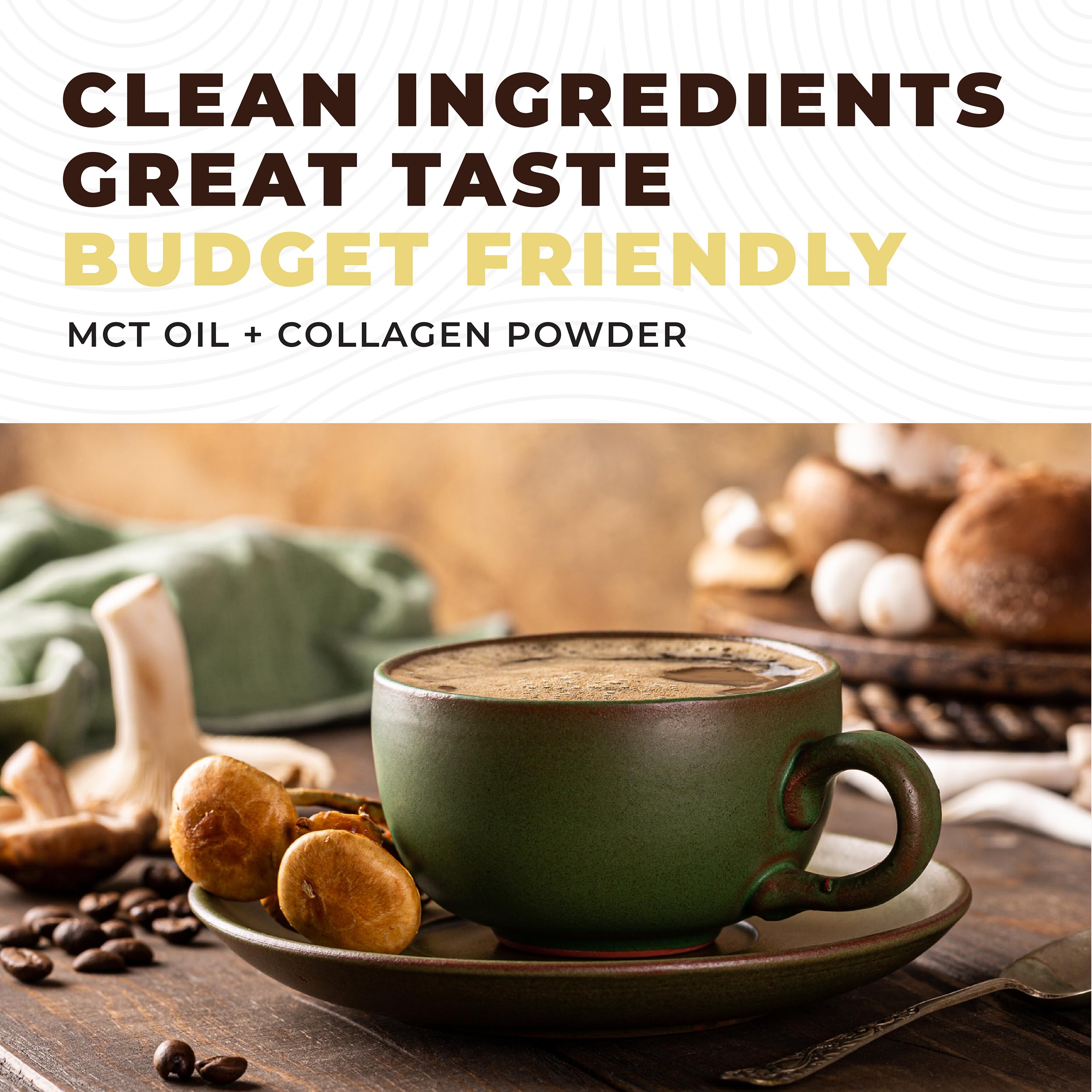 Left Coast Performance MCT Oil Powder serving beside labeled container.