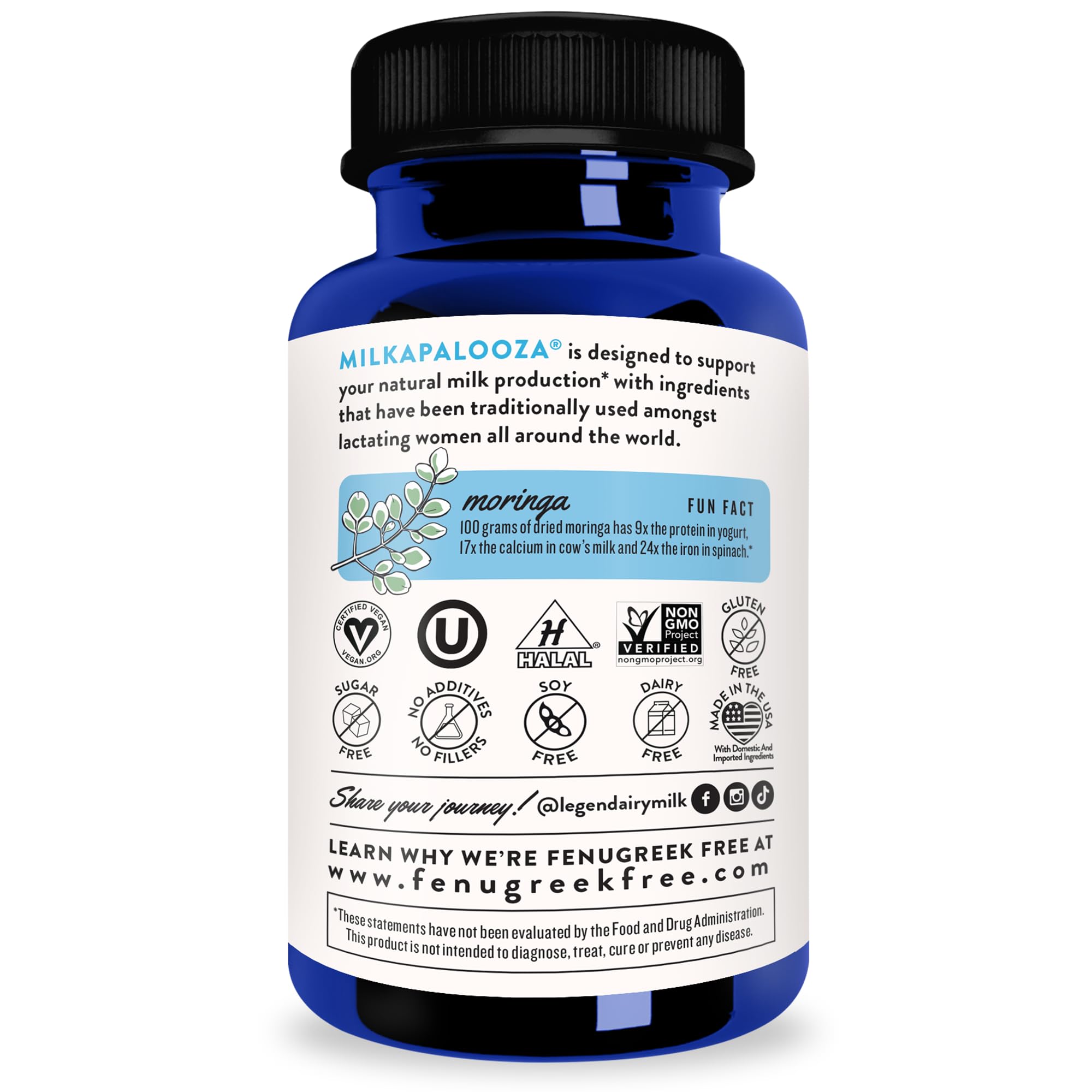 No fenugreek label on Milkapalooza packaging.