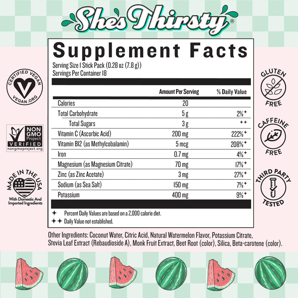 Legendairy Milk watermelon electrolyte powder mixed in a glass for refreshing hydration.